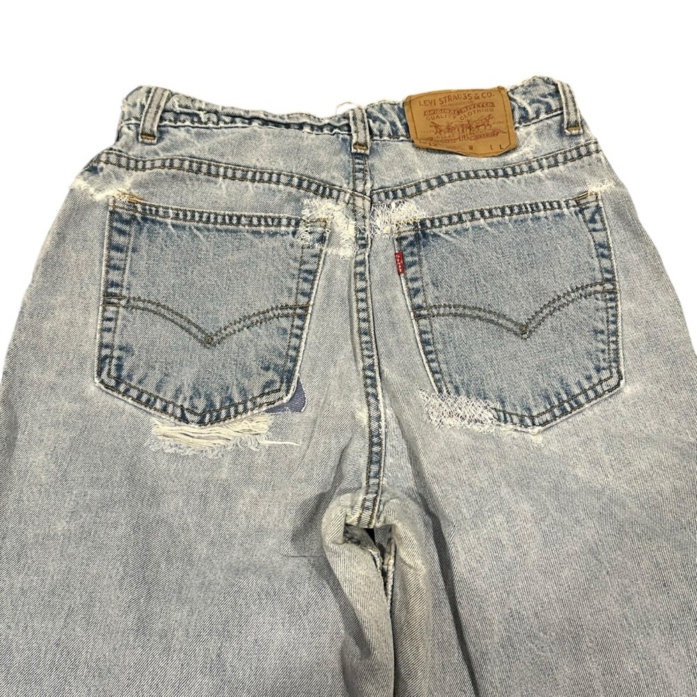 Levi's | Light Blue Denim Jeans Worn Holy Butt Rip Jeans 11L (tag size) modern 9 - Picture 8 of 10